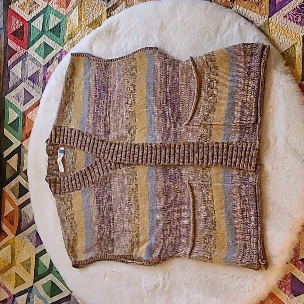 Anthropologie Sparrow Santa Monica Knit Sleeveless Fall Open Boho Hippie Sweater